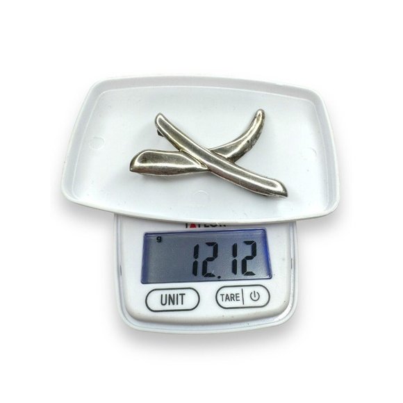 Mexico 925 Sterling Silver Abstract X Brooch Pendant TS-J1 12.12g 2 1/4 x 1 3/4" - Picture 7 of 7